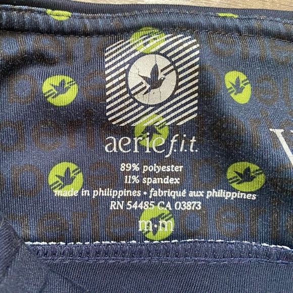 Aerie y2k vintage workout tank top and yoga pants navy blue w/ green detail - Picture 15 of 16